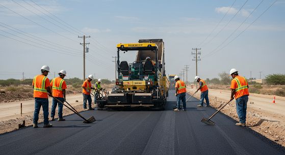 Surveyor working on a highway project